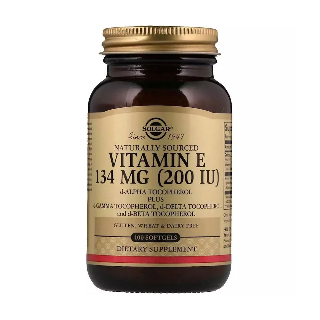 Bітaмін E Solgar Vitamin E 134 мг, 100 капсул